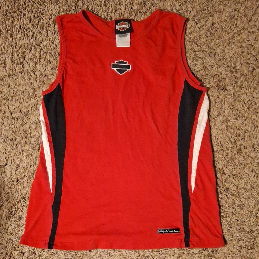 Harley-Davidson Red and Black Tank Top